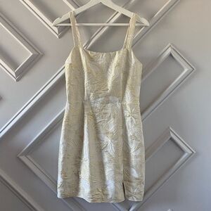 Lulu's Cream and Gold Mini Dress